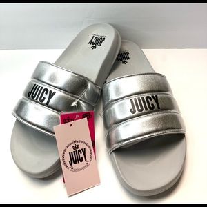 Juicy Wow Silver sizes 11M Slides/Sandals new with tags